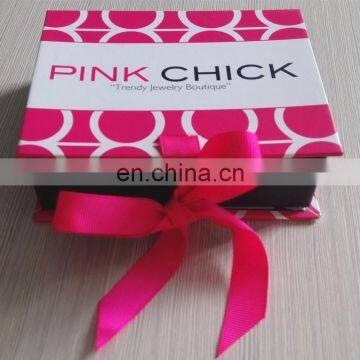 Newest design of custom ribbon folding box for hair extension paper box