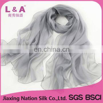 Promotional products pure silk scarf long scarf shawl grey