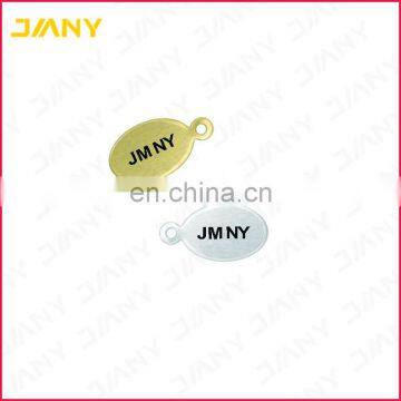 Custom Golden or sliver Plated Oval Shaped Metal Brand Tag