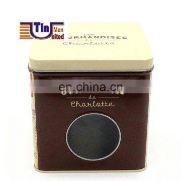 Small Square Tin Box with Body PET Window