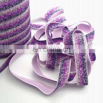 Popular 5/8 glitter ribbon elastic