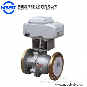 For Anti-Corrosive Motorized Stainless Steel Lining Ptfe Flange Ball Valve