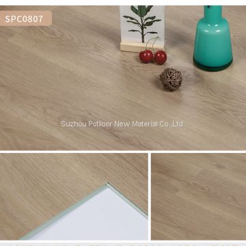 SPC floor vinyl flooring sheet tiles slotted click lock 5.0mm thickness 0.4mm wear layer