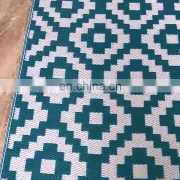 RV Patio Awning Mat Reversible Outdoor Rug 9x12 Brown Tan Wave 9x12