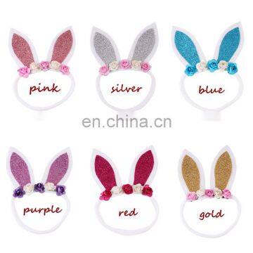 Baby Girl Rabbit Ear Headbands Cute Easter Day Bunny Nylon Hairbands 6colors photo-2