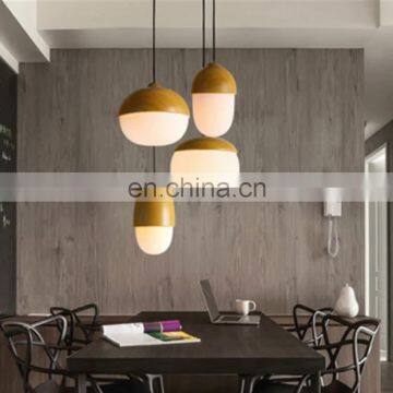 Modern home dining room hanging light led wood pendant lamp