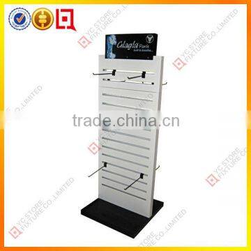 Double side wood flooring shoe display rack with sign