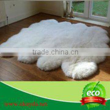 Flower design sheep wool carpet