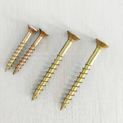 Yellow Galvanized China Chipboard Screws Hardened Screws Wood Screws Outdoor Fasteners