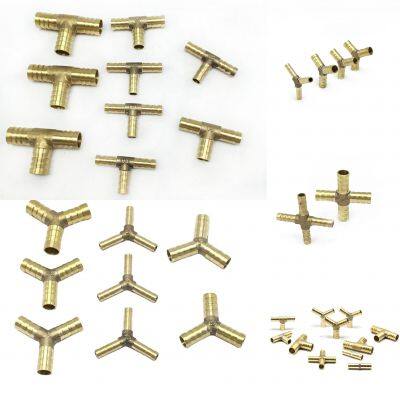 Brass Pagoda Head Integrated Three-way Water Pipe Gas Hose Green Connector photo-3