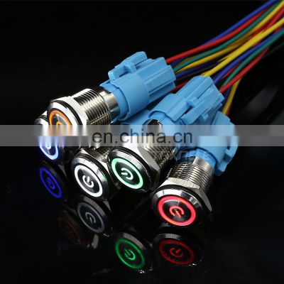 16mm Waterproof Small Push Button Switch Power Lamp Latching Momentary Light Switch 12V 24V 110V 220V Micro Light Switch