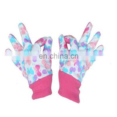 HANDLANDY Children Flower Pattern Cotton Kids breathable lovely print cotton palm butterfly print garden gloves