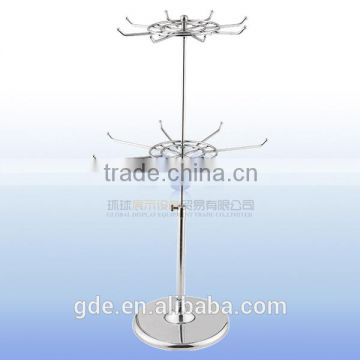 wholesale hot sale metal chrome 2 layers display hanging rack