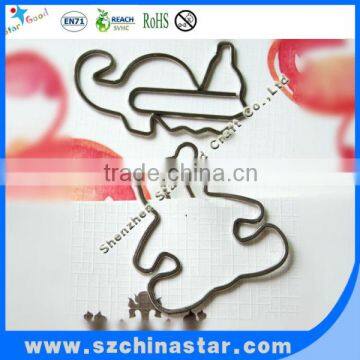 Stationery wholesale unique flat animals shape fancy paper clip