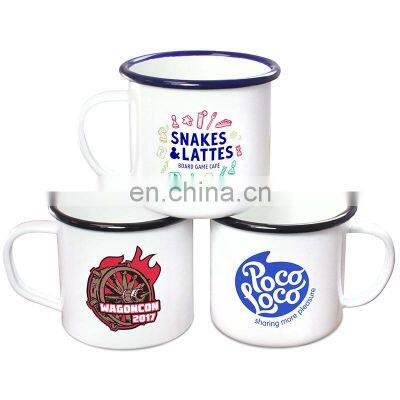 wholesale colorful printing cheap simplicity sublimation iron 12oz enamel mug for promotion