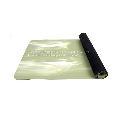 Custom Logo Natural Rubber Eco-Friendly Non Slip Non Toxic PU Leather Yoga Mat photo-2