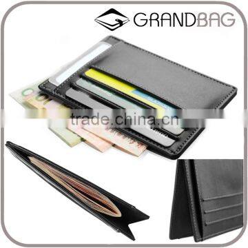 Good Quantity Genuine Leather Ultrathin Men Small Credit Card Holder Short RFID Wallet for Man