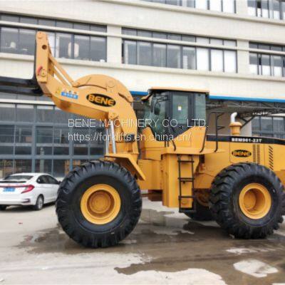 Chinese BENE 21ton forklift loader 21ton diesel forklift quarry wheel loader for granite slabs handling