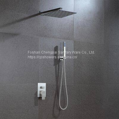 Concealed fixed square shower head ultra thin showerhead with shower arm mixer hanheld shower head