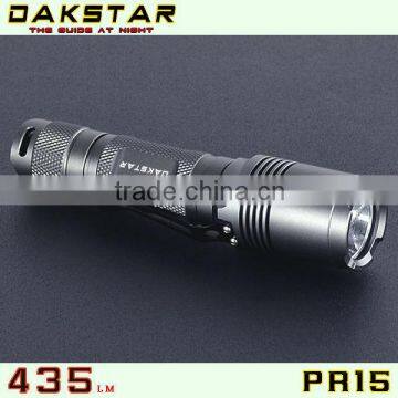 DAKSTAR PR15 CREE XP-G R5 LED 435LM 18650 Rechargeable Police Emergency Mini Aluminum Flashlight