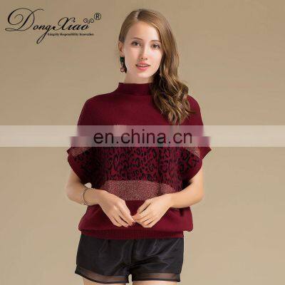 Korea Crew Neck Hot Sale Short Sleeve 100% Cashmere Sweater Women