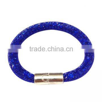 Cheap Promotion!!! 2016 Hot Sale Mesh Stardust Bracelets With Crystal Filled Magnetic Clasp Charm Bangles!