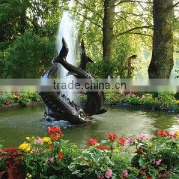 Metal Water Fountain Fish Sculpture for Public Decoration