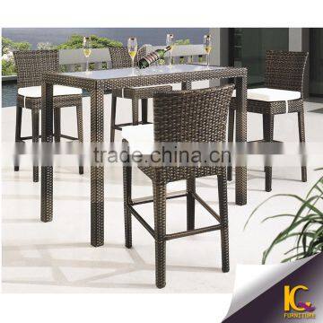 outdoor plastic resin wicker rattan watr proof bar table and chairs furniture