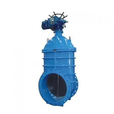 Vanve de soupape à vanne motorisée électrique DIN/EN en acier coulé WCB à bride, à siège élastique, électrique avec actionneur, taille de grand diamètre DN1200