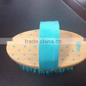 Lovely Blue Wooden Horse Brush with logo, Shoes Brush