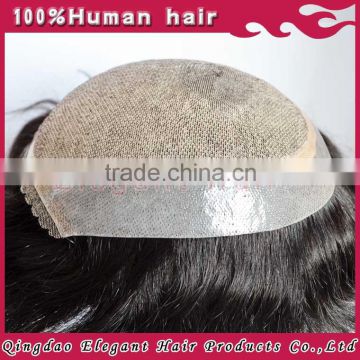 Qingdao elegant hair 100% remy top quality men toupee