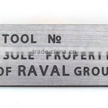 custom metal brushed aluminum nameplates