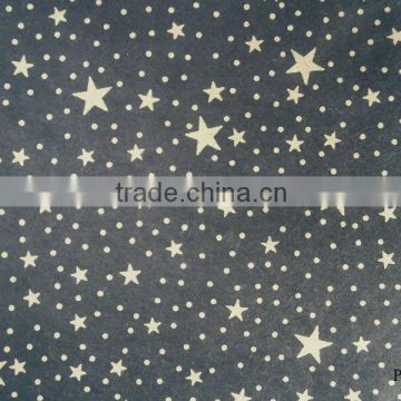 printed mulberry gift wrapping paper/golden star pattern