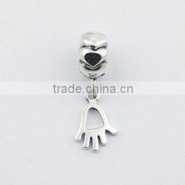 Stunning Corrugated Sterling Silver Bead Hand Charm