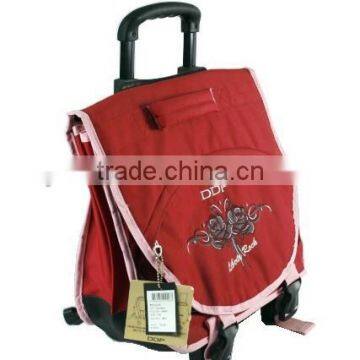 High Quality Red Color Portable Travel Bag on Wheels Trolley Travel bag