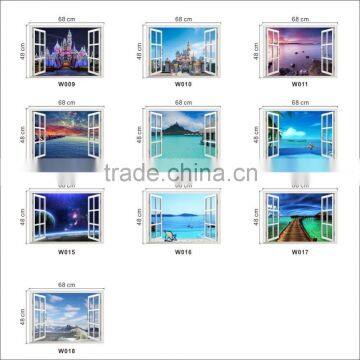 ALFOREVER 3D window scenery decals,3D Beautiful view window sticker