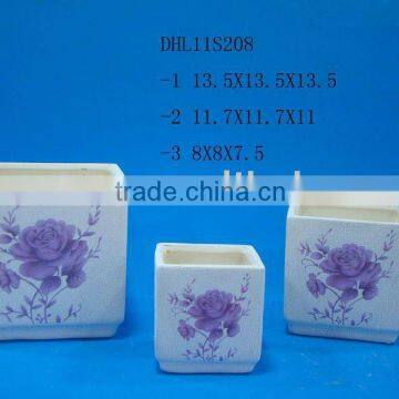 Ceramic crackleware flower pot