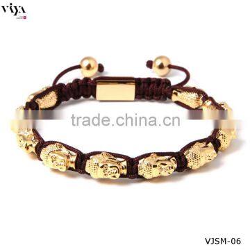 High Quality Stainless Steel Buddha Bracelet PVD Plated Real 18k Gold Color photo-3