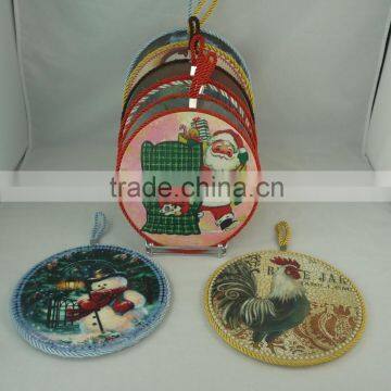 Round decorative with rope ceramic trivets