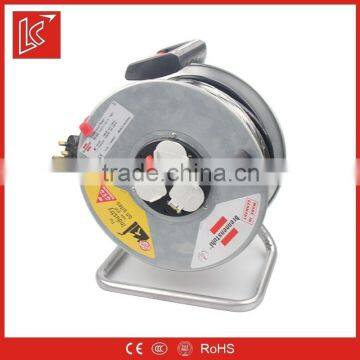 Thermal overload protection 50M 16A retractable cable reel for vacuum cleaner 3G1.5mm2 3 way socket