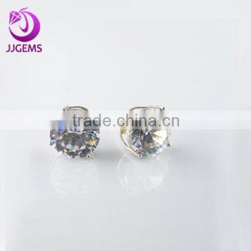 2014 fashion earrings with white round cz