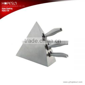 Triangle shape block knife set with hollow handle