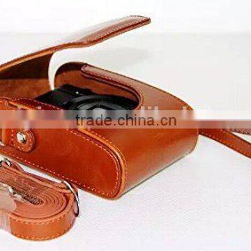 High Quality Handmade Leather Camera Case Pouch Bag With Shoulder Strap photo-4