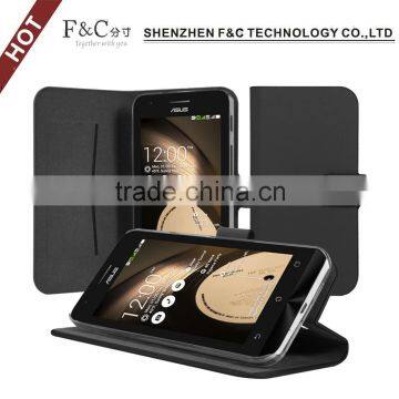 2015 book wallet leather stand case for ASUS Zenfone C