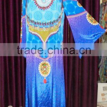 DIGITAL PRINTED JALABIYA WITH BEADS WORK AT NECK JEWELRY. photo-2