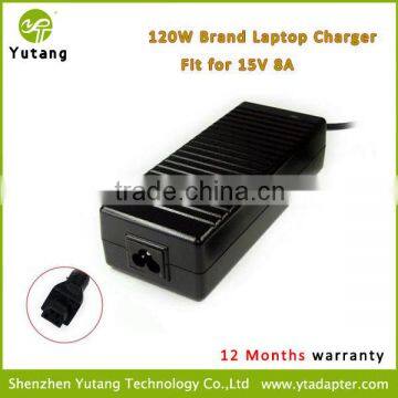 Brand New 15V 8A 120W Laptop Power Adapter with Flat DC Hole