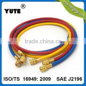 3pcs color coded refrigerant hose with brass fitting saej2196