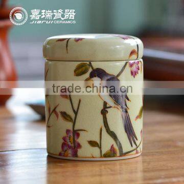 Delicate Design Handpainted Porcelain Tea Caddy