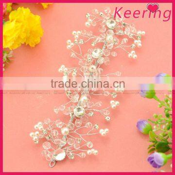 Wholesale white beads bridal hair accessories for weeding WHD-018