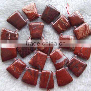 Natural stone lipstick jasper trapezoide jewelry